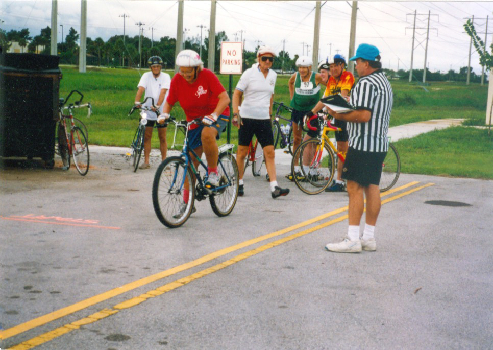 Dorothy Katz training for the Florida Senior Olympic Games, 2001 (age 78)