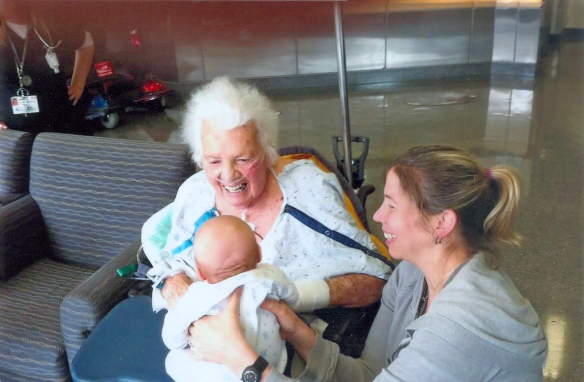 Dorothy Katz with granddaughter Alix and great grandson Zinn, spring 2013